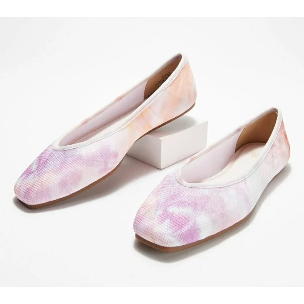 NWOT Louise Et Cie tye dye square toe flats size 6